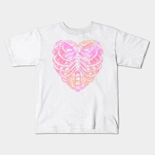 Skeleton ribs heart Kids T-Shirt